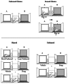 FIGURE 4.2. Unforced versus forced choice procedures (top panel) and biased versus unbiased designs (bottom panel) used in the conditioned place preference paradigm.
