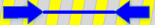 Two arrows, yellow gray background