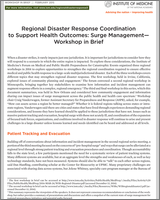 Cover of Regional Disaster Response Coordination to Support Health Outcomes