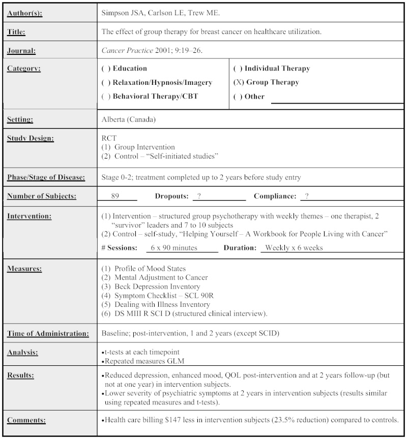 Tables and Boxes Summarizing Evidence from Clinical Trials - Meeting ...