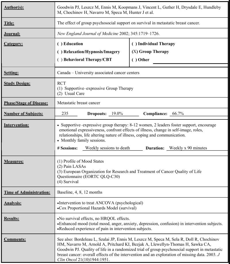 Tables and Boxes Summarizing Evidence from Clinical Trials - Meeting ...