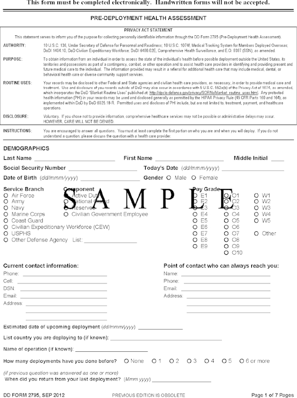 PRE-DEPLOYMENT HEALTH ASSESSMENT QUESTIONNAIRE - Preventing ...