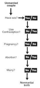 Figure 2-10. Path to nonmarital fertility.