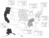 FIGURE 3-2. Breastfeeding initiation rates, by census region and ethnic background (W, white; B, black; H, Hispanic).