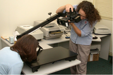 Figure 11. . Hair photography using the stereotactic device.