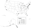 FIGURE F-19. Locations of hospital-based pediatric palliative care programs.