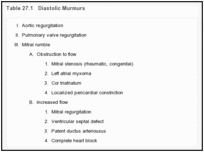 Table 27.1. Diastolic Murmurs.