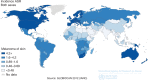 Figure 1. Worldwide melanoma age-standardized annual incidence rate by geography.