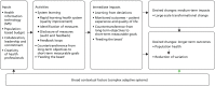 FIGURE 19. Logic model for programme theory component M4: system learning embeds and sustains large-scale transformational change (context).