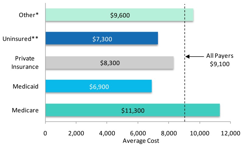 Average Cost per Discharge by Payer, 2008.