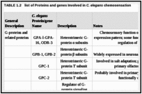 TABLE 1.2. list of Proteins and genes Involved in C. elegans chemosensation.