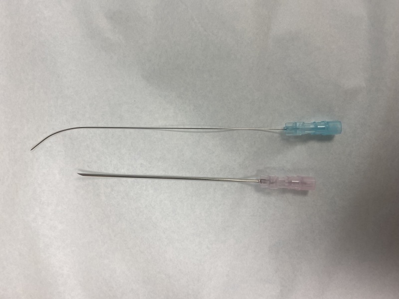 Figure, Initial setup for needle-over needle