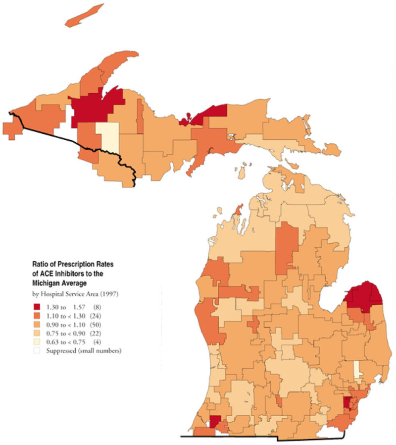 Map 7.2. Prescription of ACE Inhibitors (1997) - The Dartmouth Atlas of ...