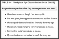 TABLE 6-4. Workplace Age Discrimination Scale (WADS).
