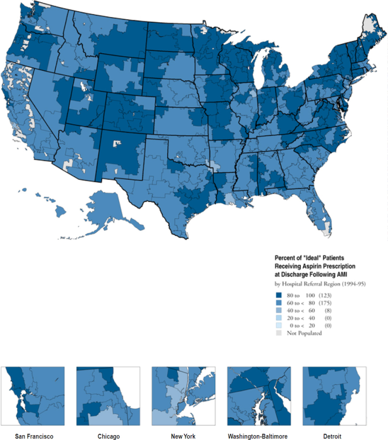 Map 3.2. Percent of “Ideal” Inpatients Receiving Aspirin Prescription ...