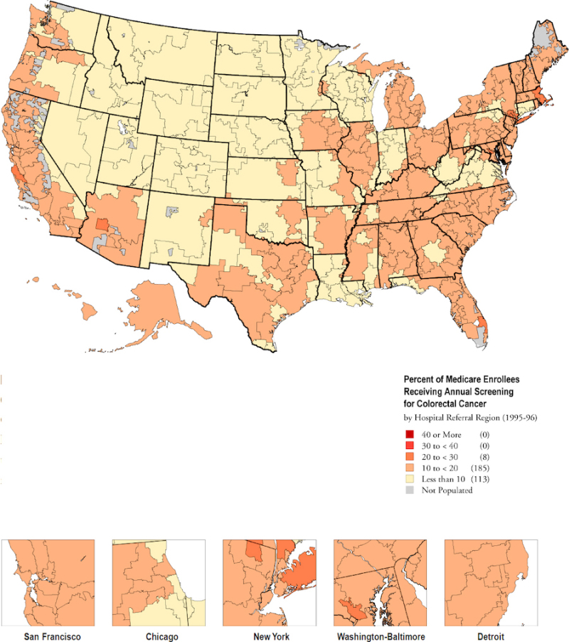 Map 4.3. Percent of Medicare Enrollees Receiving Annual Screening for ...