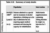 Table 2-16. Summary of study details.