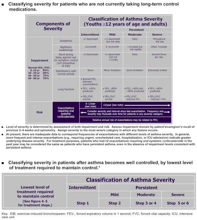 Figure 3-4c, [CLASSIFYING ASTHMA SEVERITY IN YOUTHS ≥12 YEARS OF AGE ...