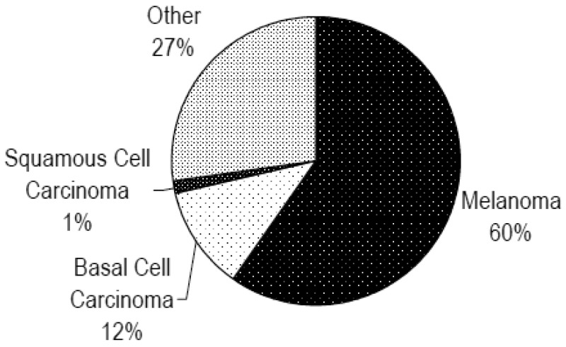 Figure 4. Distribution of all abstracts by skin cancer type.