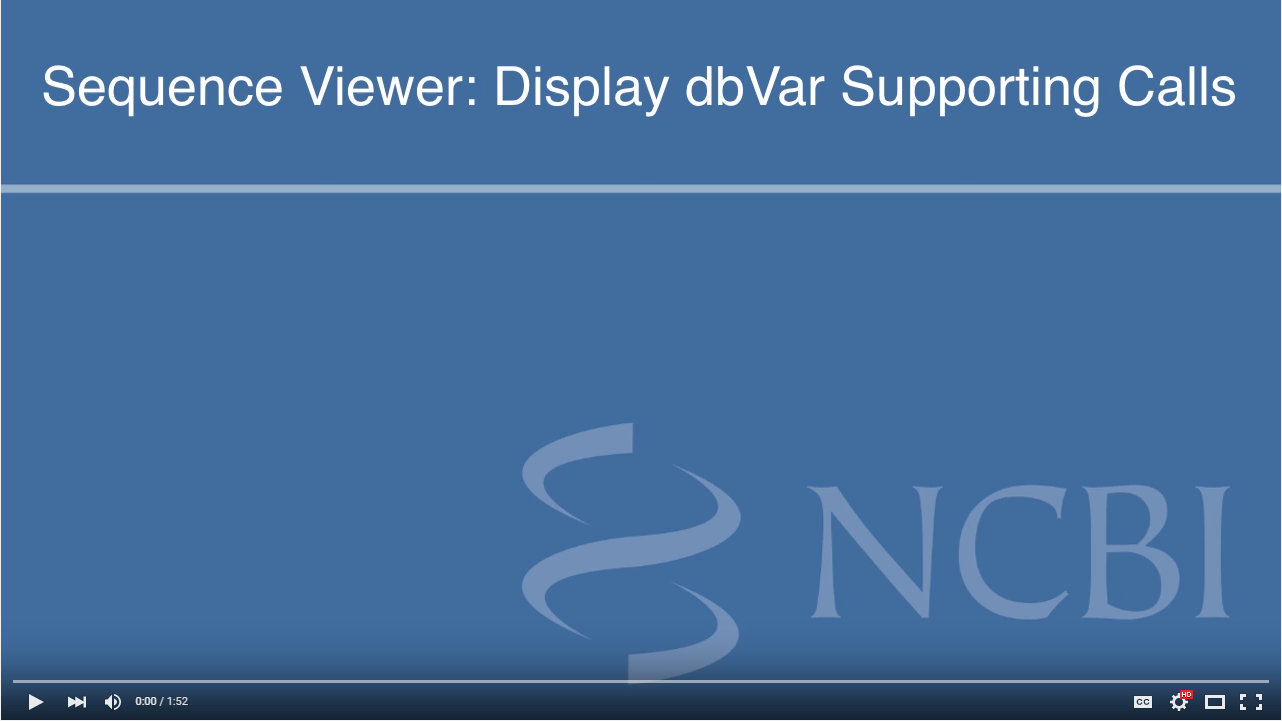  Display dbVar Supporting Calls
