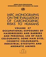 Cover of Occupational Exposures of Hairdressers and Barbers and Personal Use of Hair Colourants; Some Hair Dyes, Cosmetic Colourants, Industrial Dyestuffs and Aromatic Amines