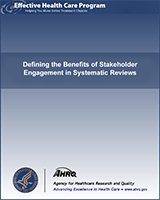 Cover of Defining the Benefits of Stakeholder Engagement in Systematic Reviews