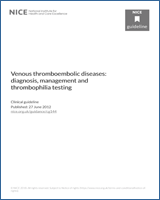 Cover of Venous thromboembolic diseases: diagnosis, management and thrombophilia testing