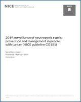 Cover of 2019 surveillance of neutropenic sepsis: prevention and management in people with cancer (NICE guideline CG151)