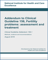 Cover of Addendum to Clinical Guideline 156, Fertility problems: assessment and treatment