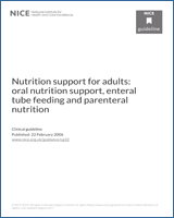 Cover of Nutrition support for adults: oral nutrition support, enteral tube feeding and parenteral nutrition