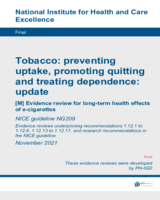 Cover of Evidence review for long-term health effects of e-cigarettes