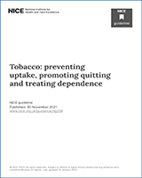 Cover of Tobacco: preventing uptake, promoting quitting and treating dependence
