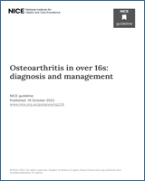 Cover of Osteoarthritis in over 16s: diagnosis and management