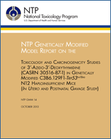 Cover of NTP Genetically Modified Model Report on the Toxicology and Carcinogenicity Studies of 3’-Azido-3’-Deoxythymidine (CASRN 30516-87-1) in Genetically Modified C3B6.129F1-Trp53tm1Brd N12 Haploinsufficient Mice (In Utero and Postnatal Gavage Study)