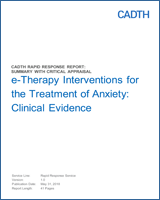 Cover of e-Therapy Interventions for the Treatment of Anxiety: Clinical Evidence