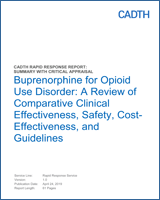 Cover of Buprenorphine for Opioid Use Disorder: A Review of Comparative Clinical Effectiveness, Safety, Cost-Effectiveness, and Guidelines