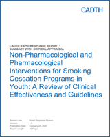 Non Pharmacological And Pharmacological Interventions For Smoking Cessation Programs In Youth A Review Of Clinical Effectiveness And Guidelines Ncbi Bookshelf