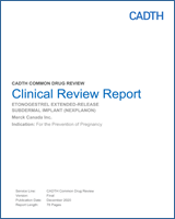 Cover of Clinical Review Report: Etonogestrel Extended-Release Subdermal Implant (Nexplanon)
