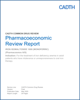 Cover of Pharmacoeconomic Review Report: Iron Isomaltoside 1000 (Monoferric)