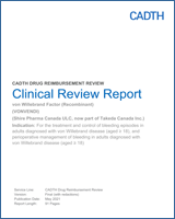Cover of Clinical Review Report: von Willebrand Factor (Recombinant) (Vonvendi)