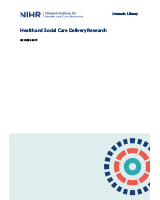 Cover of Improving support and planning ahead for older people with learning disabilities and family carers: a mixed-methods study