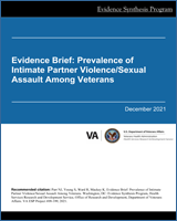 Cover of Evidence Brief: Prevalence of Intimate Partner Violence/Sexual Assault Among Veterans