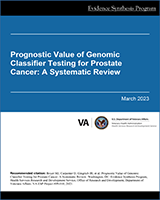 Cover of Prognostic Value of Genomic Classifier Testing for Prostate Cancer: A Systematic Review